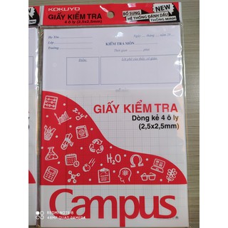 Giấy kiểm tra cấp 1 Campus(15 tờ đôi)