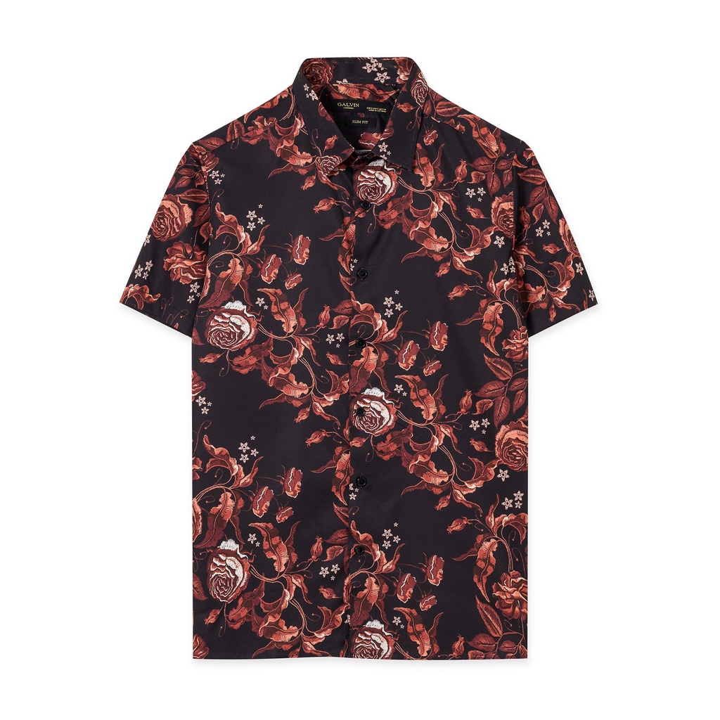 Áo sơ mi tay lỡ Galvin form rộng chất mát cộc tay đứng dáng unisex SMGV149-M1 - Leo Vatino