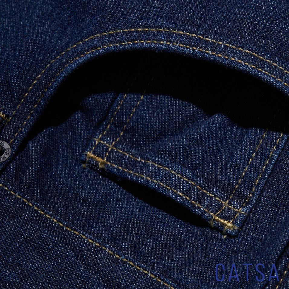 Quần jean nam basic cao cấp CATSA QDT003 với form dáng straight loose fit hàng cao cấp