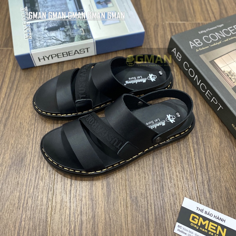 Dép quai hậu nam chất liệu da thật 100% đế cao su êm ái bảo hành 1 năm TK906