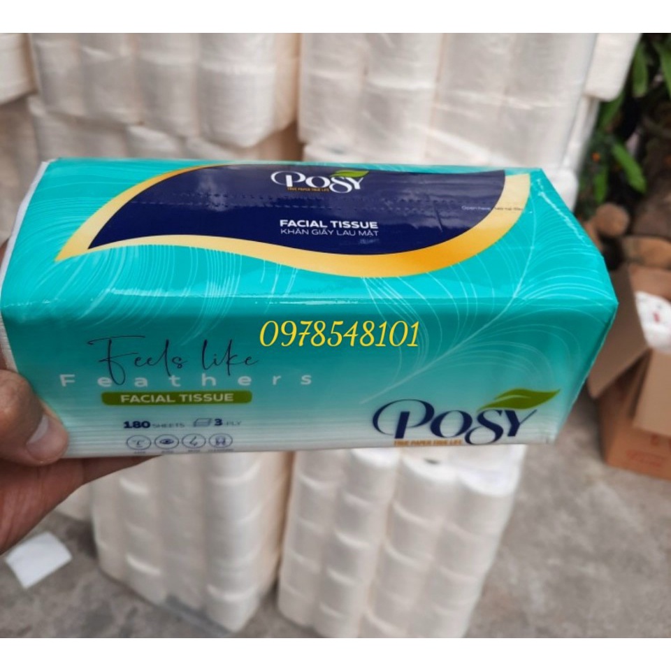 COMBO 3 gói giấy ăn rút Posy 180 tờ 3 lớp cao cấp