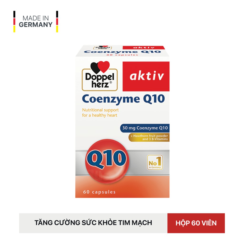 Viên uống bổ tim mạch, điều hòa huyết áp Doppelherz Aktiv Coenzyme Q10 (Hộp 30 viên) | BigBuy360 - bigbuy360.vn