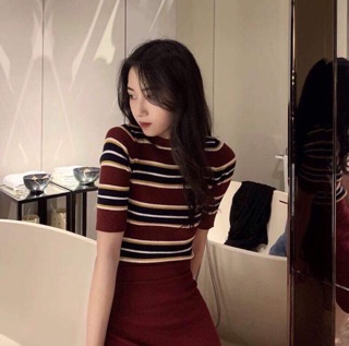 (ORDER) Áo body ulzzang kẻ sọc ( có ảnh thật zoom chất)