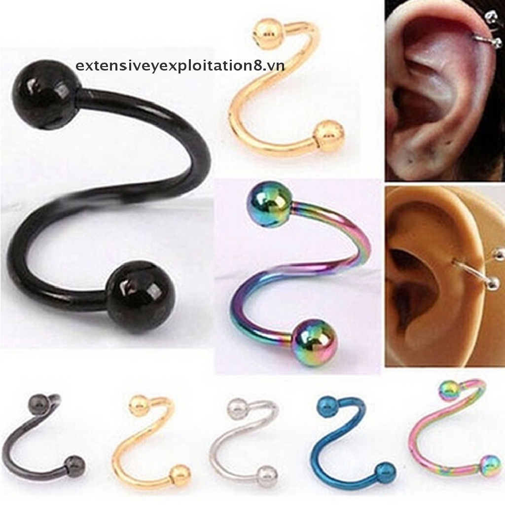 Khuyên Mũi / Môi / Tai / Mũi Bằng Thép Không Gỉ Thiết Kế Dạng Xoắn Thời Trang