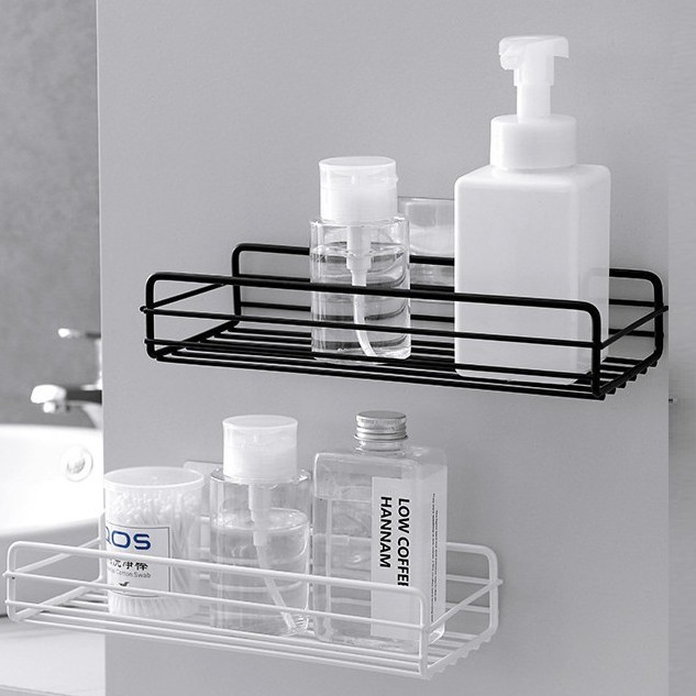 Kệ Dán Tường Sắt Hình Chữ Nhật Để Đồ Nhà Tắm, Kệ Nhà Tắm Dán Tường Cao Cấp