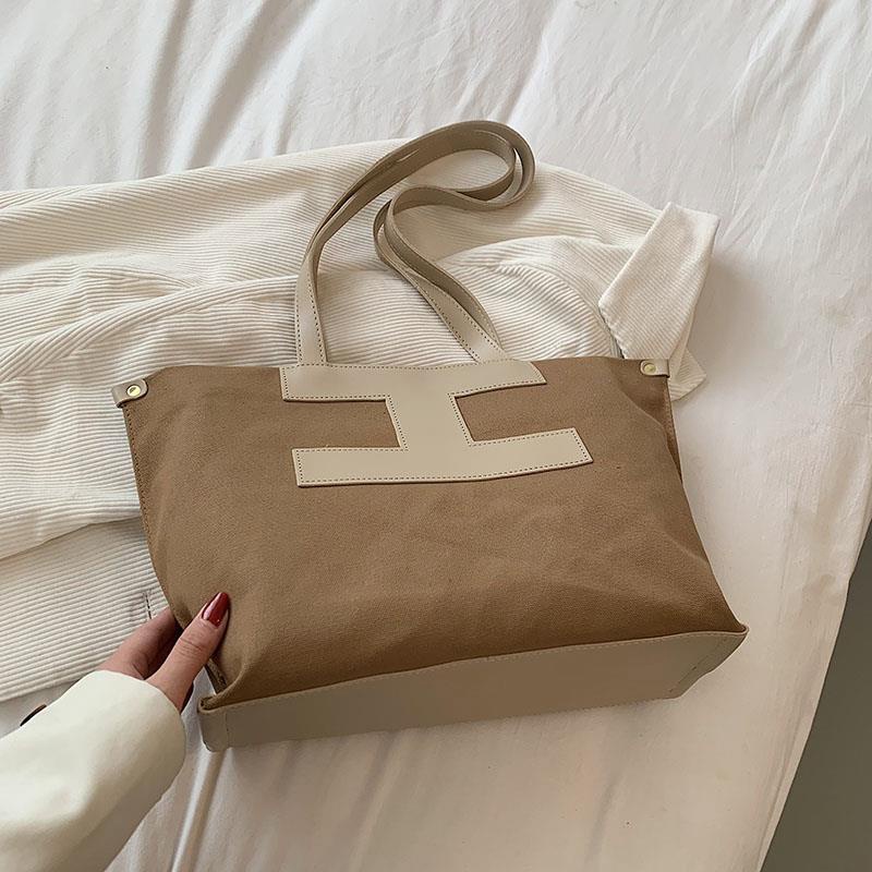 Túi tote Đeo Vai Bằng Vải Bạt Đa Năng Cho Nữ