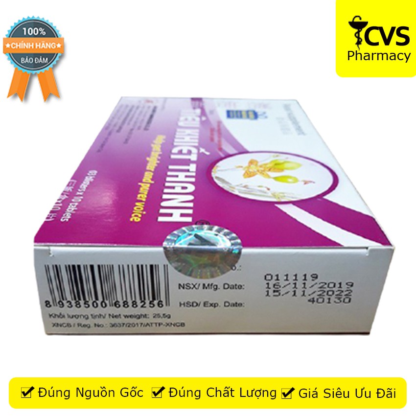 Tiêu Khiết Thanh (Hộp 180 Viên) - Hỗ Trợ Đường Hô Hấp, giúp trong sáng giọng nói - cvspharmacy