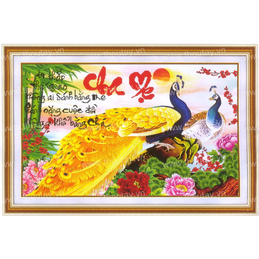 Tranh Thêu Chữ Thập 3D Đi Khắp Thế Gian Không Ai Sánh Bằng Mẹ 223089 (KHÁCH TỰ THÊU) KT:74X48CM