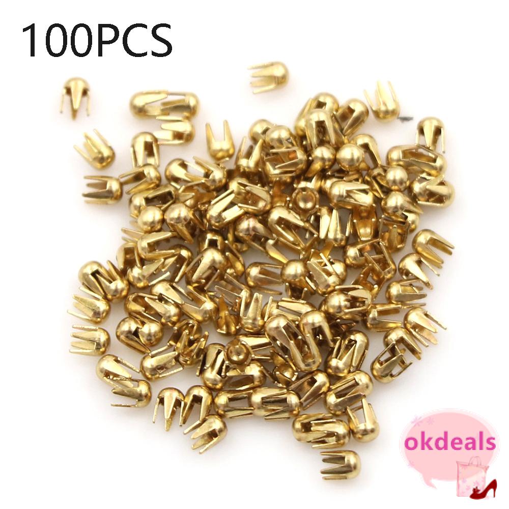 Set 100 Khóa Tròn Mini Bằng Kim Loại Nhiều Màu Cho Búp Bê