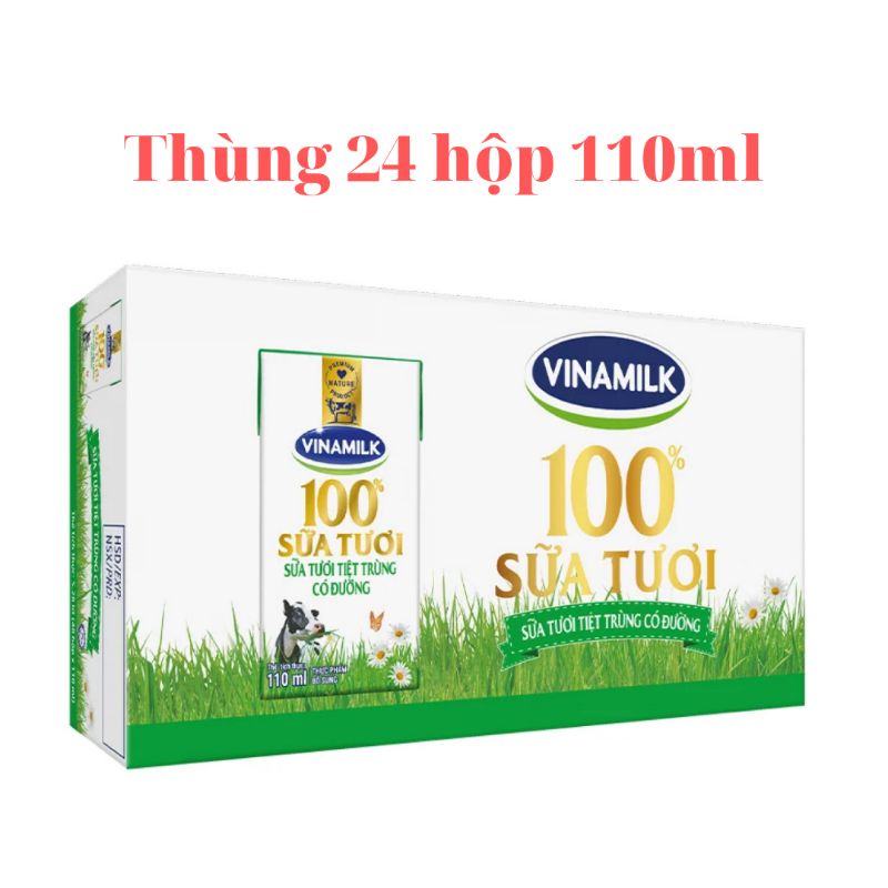 Combo 24 hộp sữa tươi tiệt trùng Vinamilk 110ml