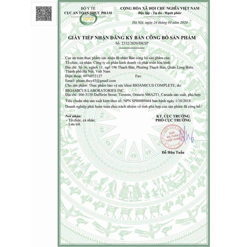 Men Vi Sinh 10 Chủng BioAmicus 10ml Chính Hãng Kèm Quà Tặng