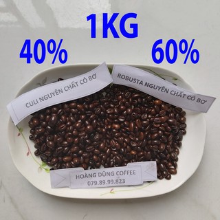 1KG CÀ PHÊ SỈ 40% CULI - 60% ROBUSTA - CAFE NGUYÊN CHẤT CÓ BƠ - HOÀNG DŨNG COFFEE
