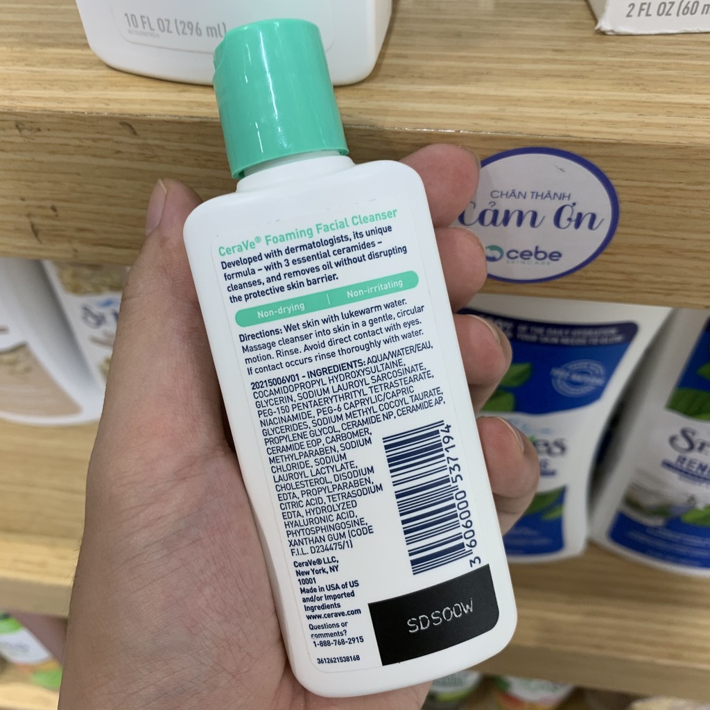 [Mã 1911FMCGSALE giảm 8% đơn 500K] Sữa rửa mặt CeraVe Foaming Facial Cleanser (87mL) | BigBuy360 - bigbuy360.vn