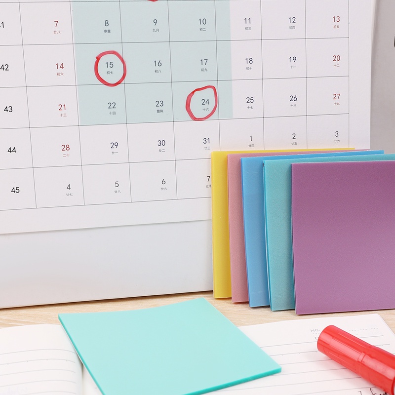 Bộ 50 Tờ Giấy Dán Ghi Chú Tự Dính Trong Suốt Chống Thấm Nước Tiện Dụng Cho Học Sinh/Văn Phòng