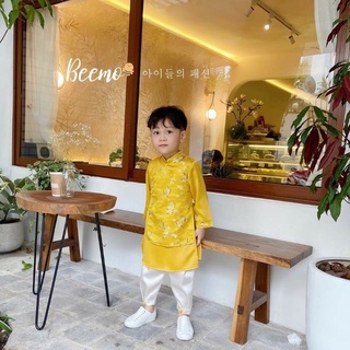 Set áo dài Tết gấm cao cấp bé trai (kèm quần)