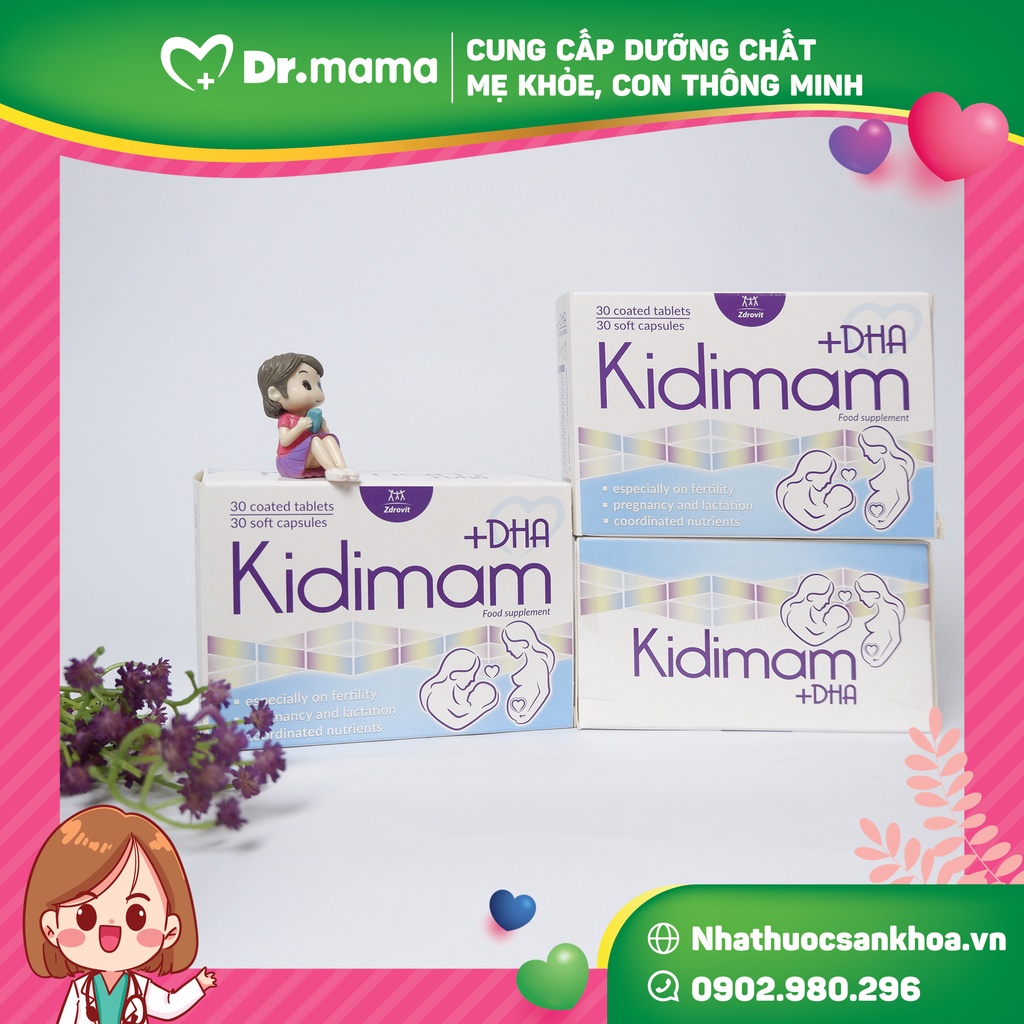 Kidimam DHA- Thực phẩm bảo vệ sức khoẻ bổ sung DHA và Vitamin cho phụ nữ mang thai và cho con bú