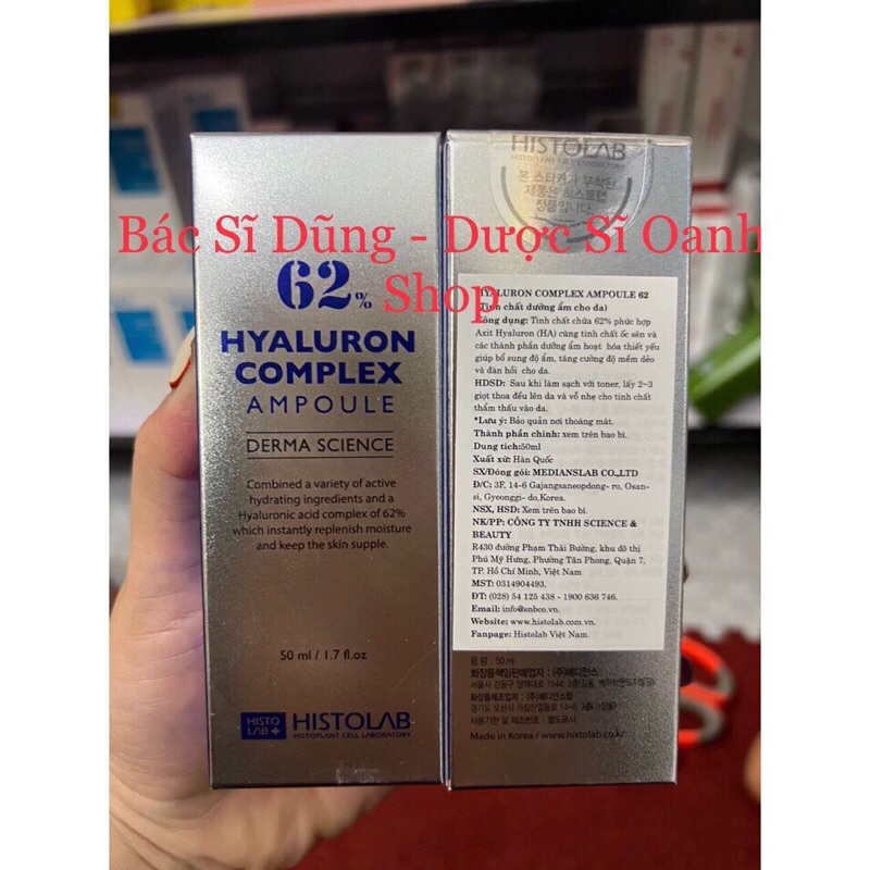 Serum Cấp Ẩm 62 HYALURON 50ml HISTOLAB