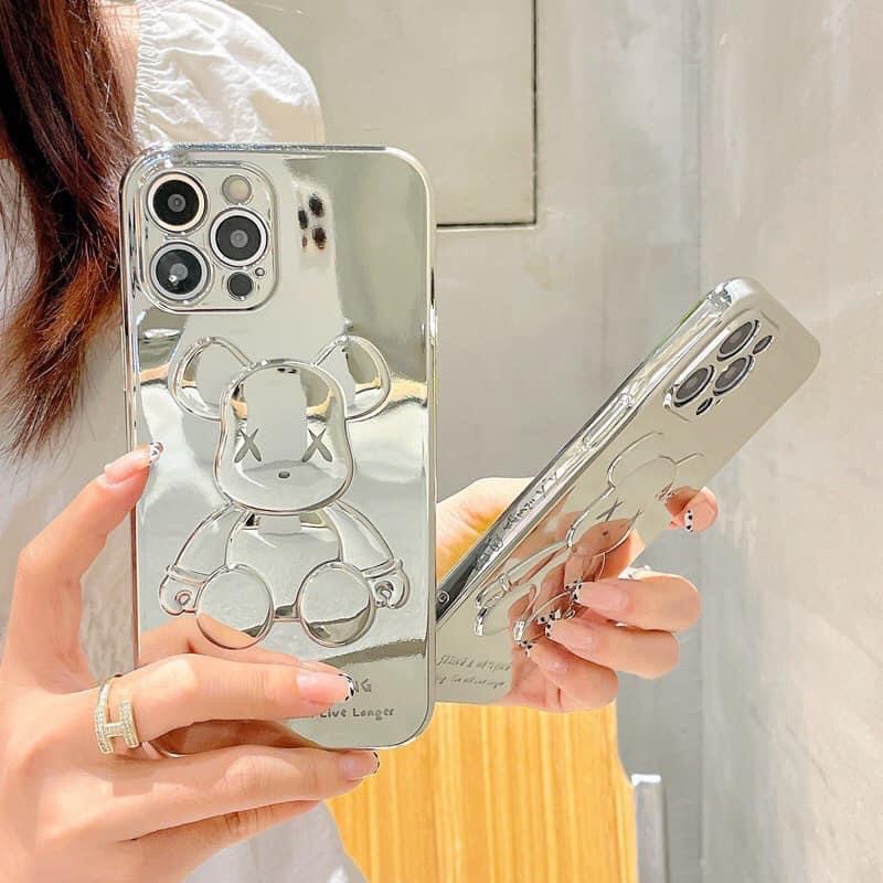 Ốp lưng KAWS TRÁNG GƯƠNG NỔI 3D CẠNH VUÔNG CHỐNG BẨN cho iphone 6/7/8/x/xsm/11/12promax/mini/plus