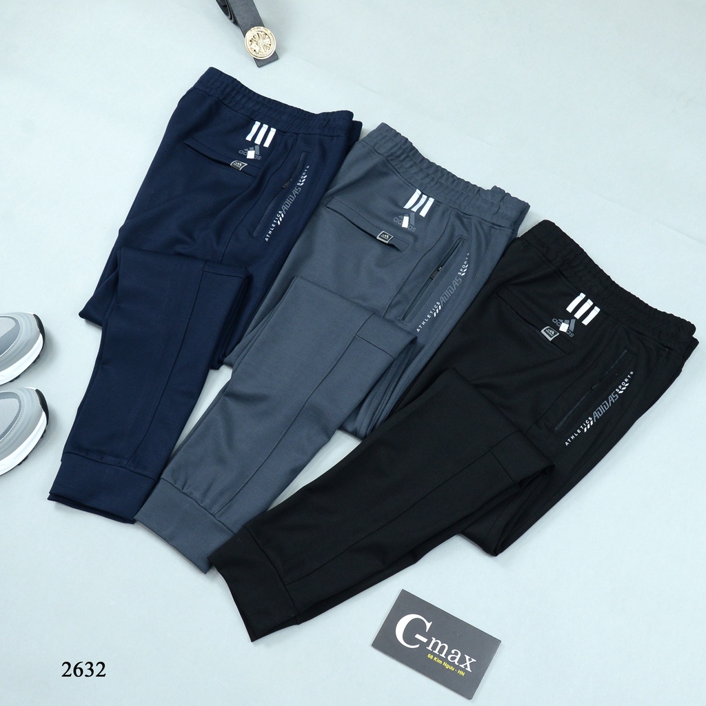 Quần nỉ nam cao cấp ADIDAS thể thao chất nỉ gai umi xịn ,Quần nỉ bo ống mã 2632