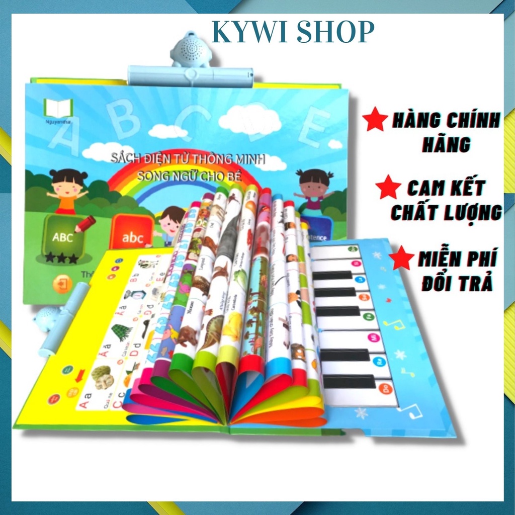 Sách điện tử song ngữ thông minh cho bé, bảng chữ cái, sách biết nói Anh Việt Nguyên Khải - KYWI SHOP