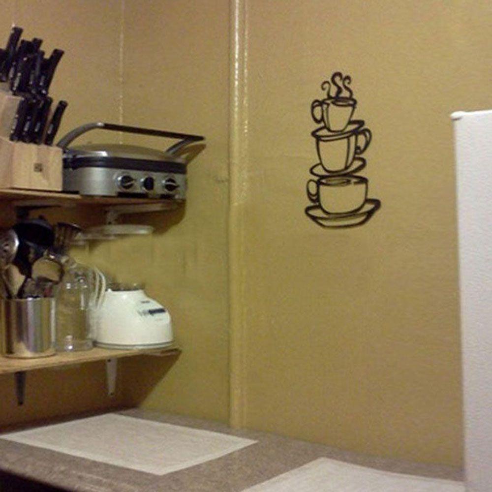Decal dán tường Nghệ Thuật Mẫu Mới Về Cốc Cà Phê Trà Trang Trí Nhà Bếp Phòng Ngủ