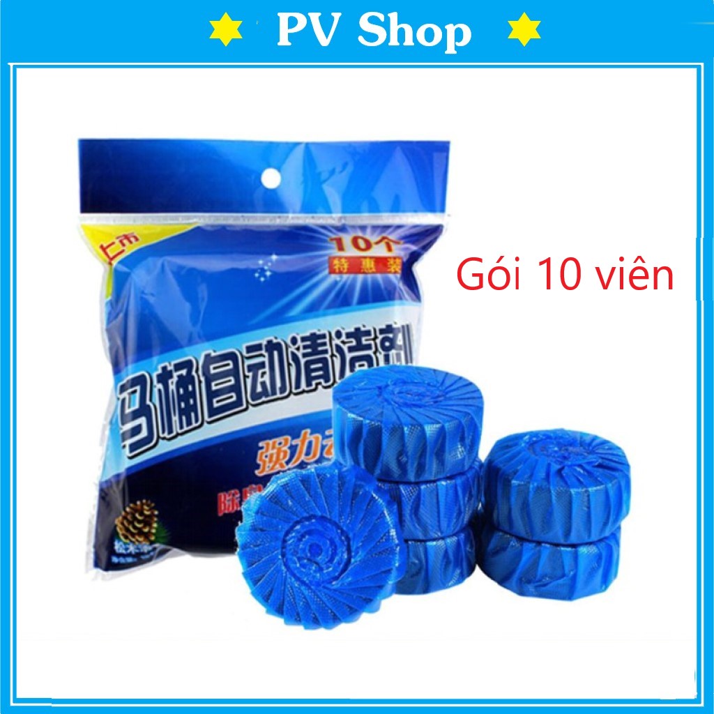 Viên tẩy bồn cầu Toilet Viên Thả bồn cầu thơm khử mùi hôi diệt khuẩn tiện dụng (1 Gói 10 Viên)
