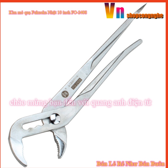 Kìm mỏ quạ Fukuoka Nhật 10 inch FO-2408 cỡ lớn chuyên dụng cho thợ điện nước chuyên nghiệp