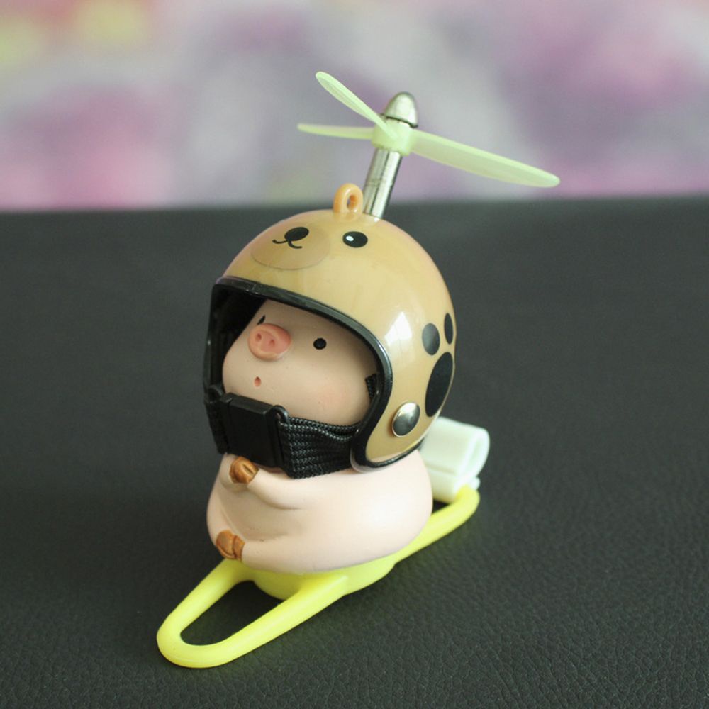 Phụ Kiện Sừng Trang Trí Mũ Bảo Hiểm Hình Chú Heo Vàng Dễ Thương