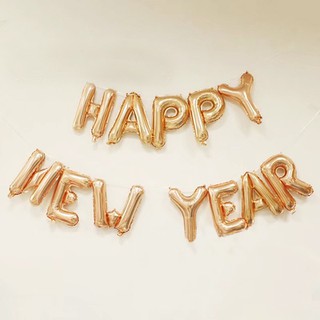 Set bong bóng chữ Happy New Year