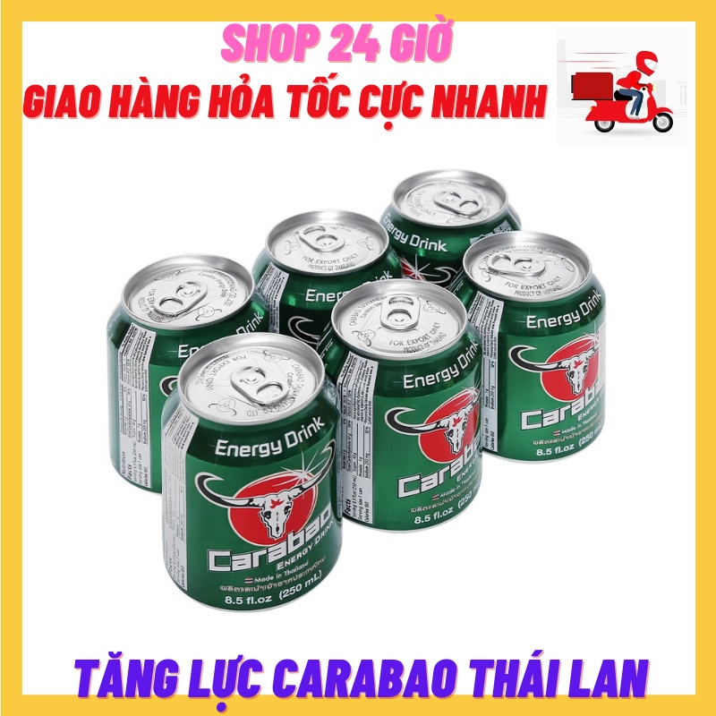 Nước Tăng Lực CARABAO Thái Lan 1 Lốc 6 Lon