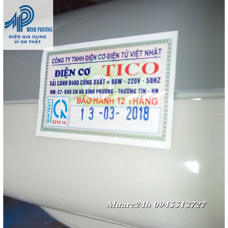 Bảo Hành 12 Tháng Quạt hộp Việt Nhật Tico B400 60W