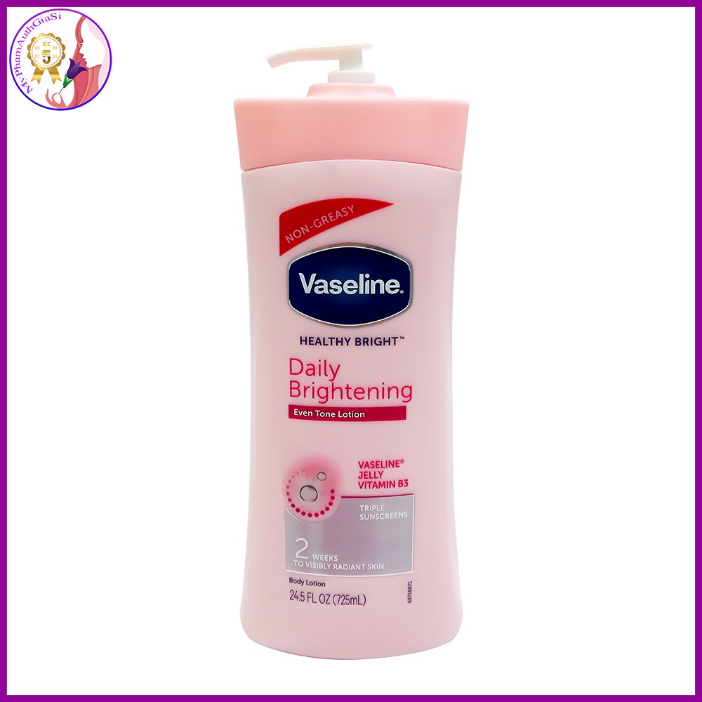 sữa dưỡng thể vaseline màu hồng heathy white dưỡng ẩm làm sáng và mềm mịn da 725ml india