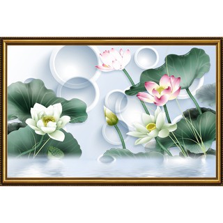 Tranh dán tường 3D Hoa sen Luna-0344K