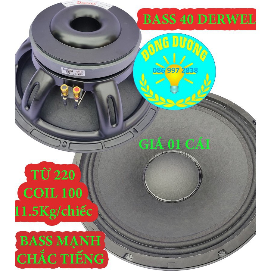 2 CỦ BASS 40 DERWEL HÀNG CHUẨN XỊN TỪ 220 COIL 100