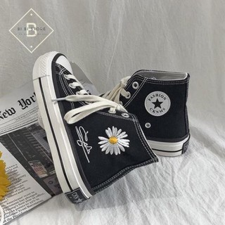 Giầy nữ 👟freeship👟 mã giảm giá giày nữ cổ cao thêu hoa cúc hót hít