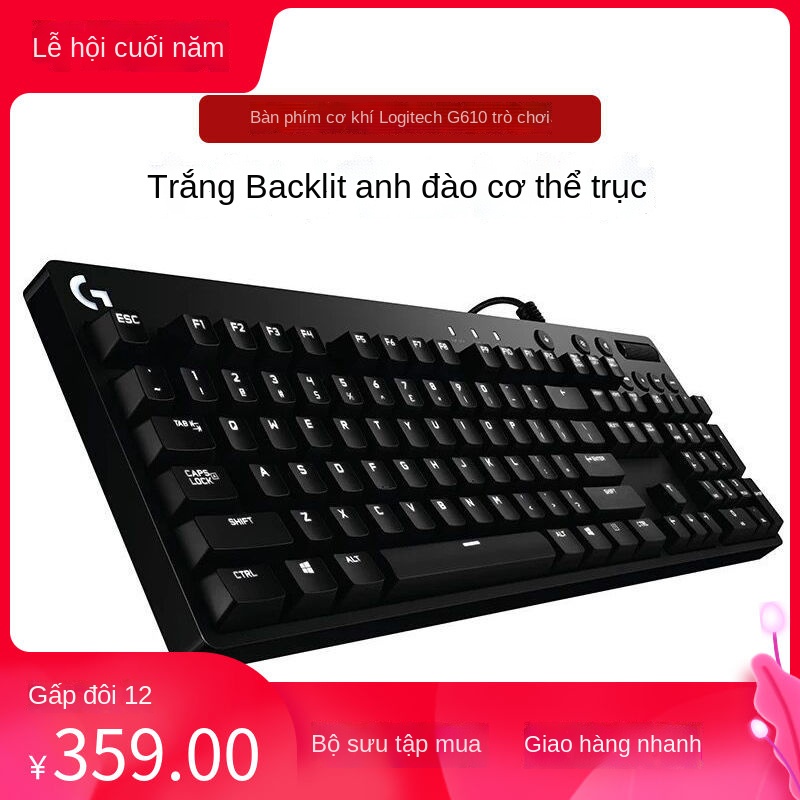 Bàn phím cơ chơi game có dây của Logitech G610 có đèn nền anh đào CHERRY trục đỏ trục xanh trục trà