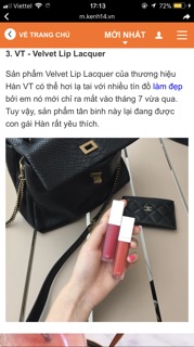 Son kem lì VT - Velvet Lip Lacquer