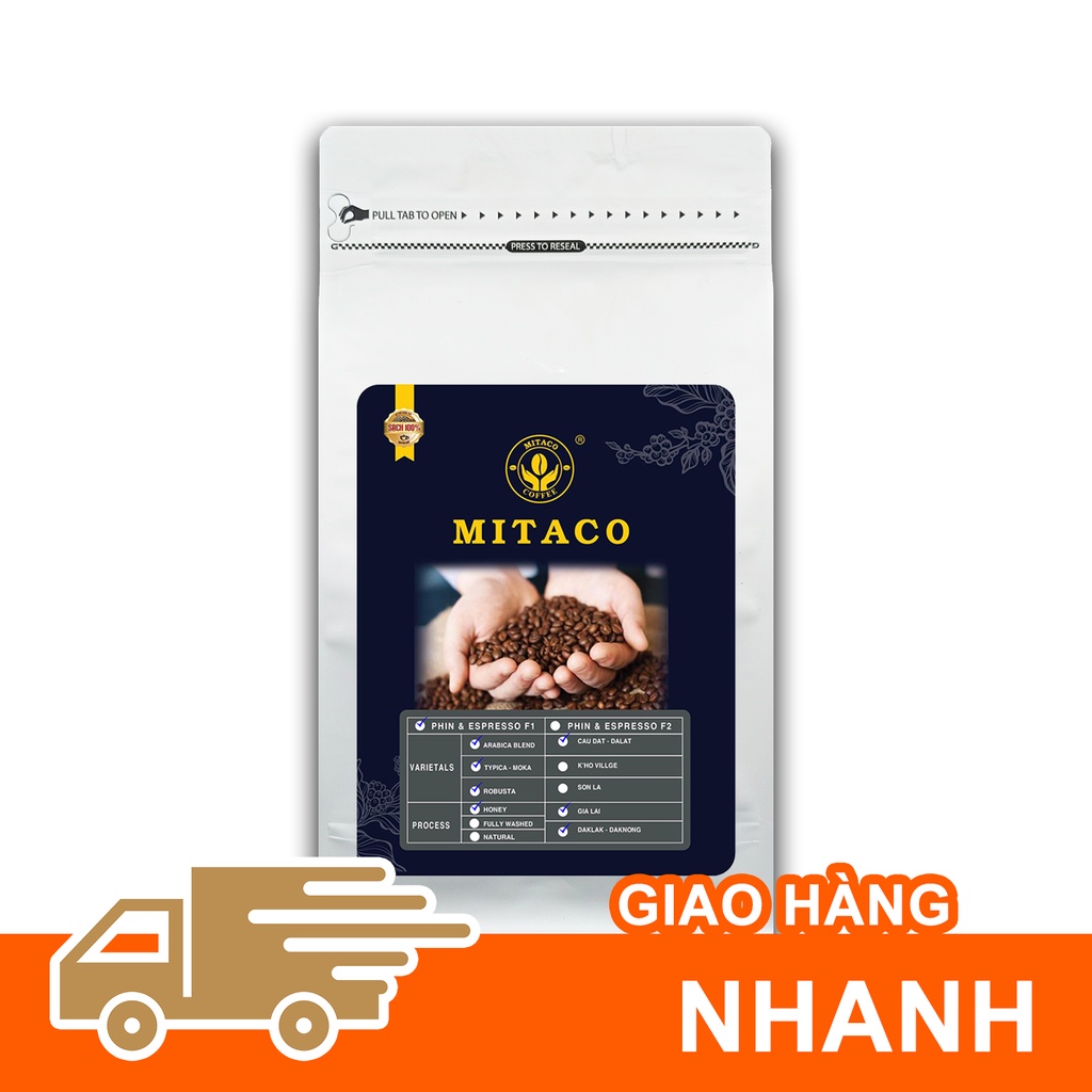 Cà phê nguyên chất Thượng Hạng F1 MITACO COFFEE (Gói 250g)