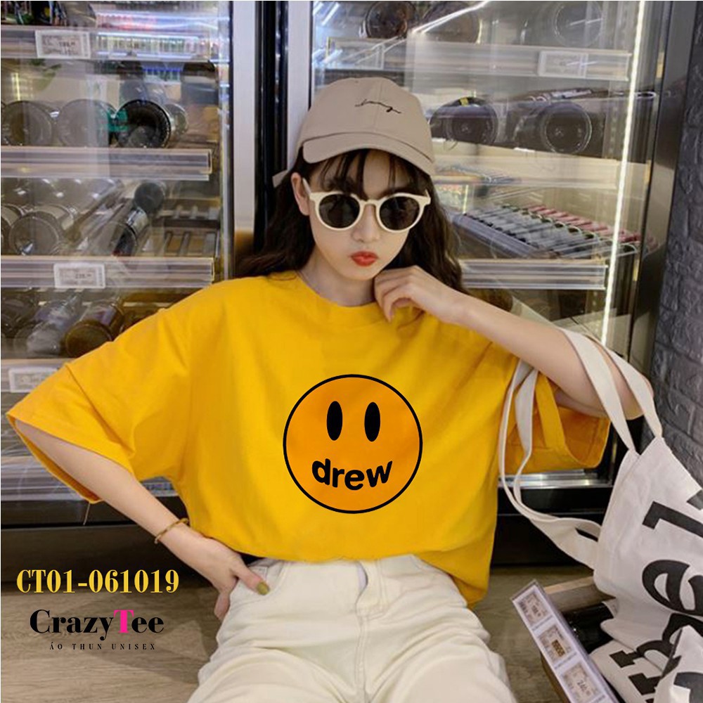 Áo Thun Unisex Mặt Cười Drew House Justin Bieber Smiley Face Big Size Tay Lỡ - CT01-061019