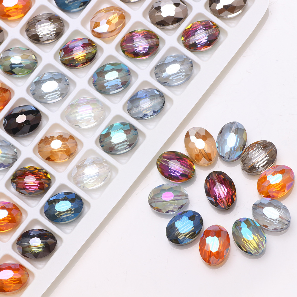Set 10 hạt pha lê hình mắt 9x12mm làm trang sức thủ công tiện dụng
