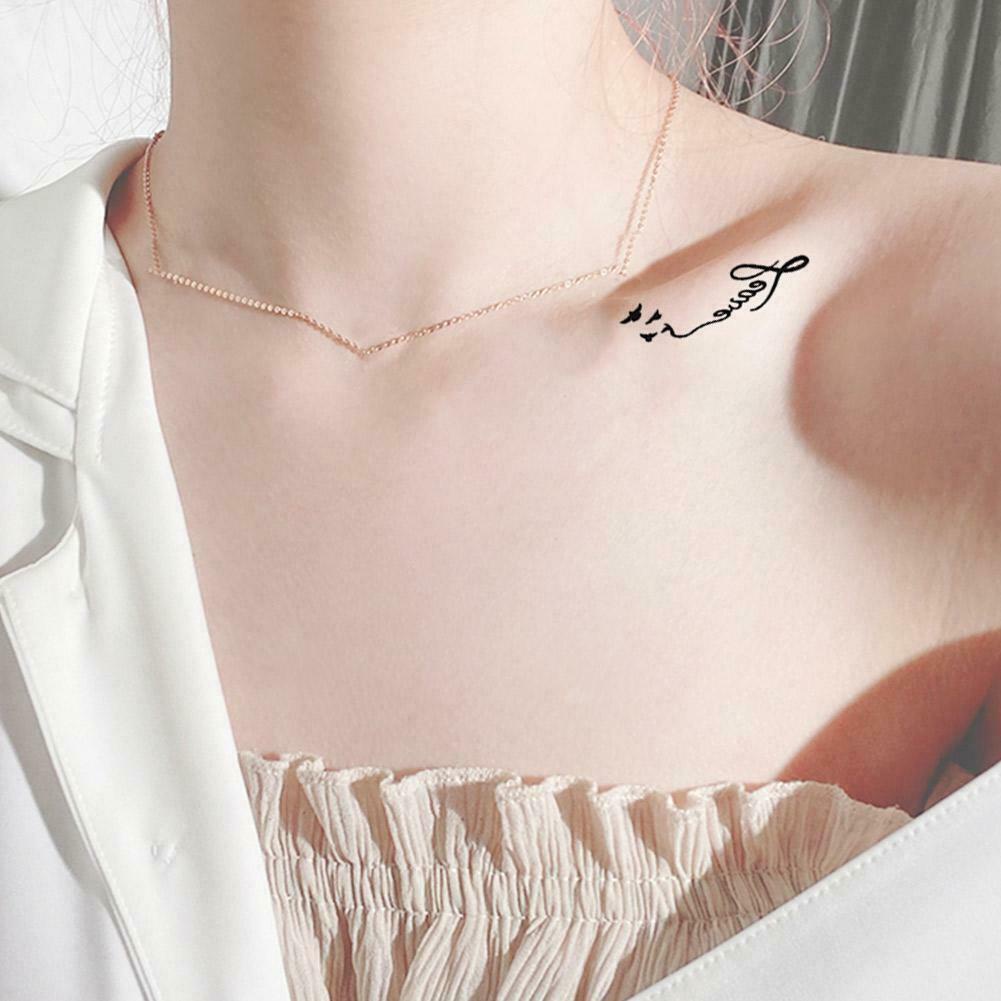 Miếng dán hình xăm tạm thời họa tiết trái tim đen độc đáo R7K9 Y8F6 S5G2 E2O6