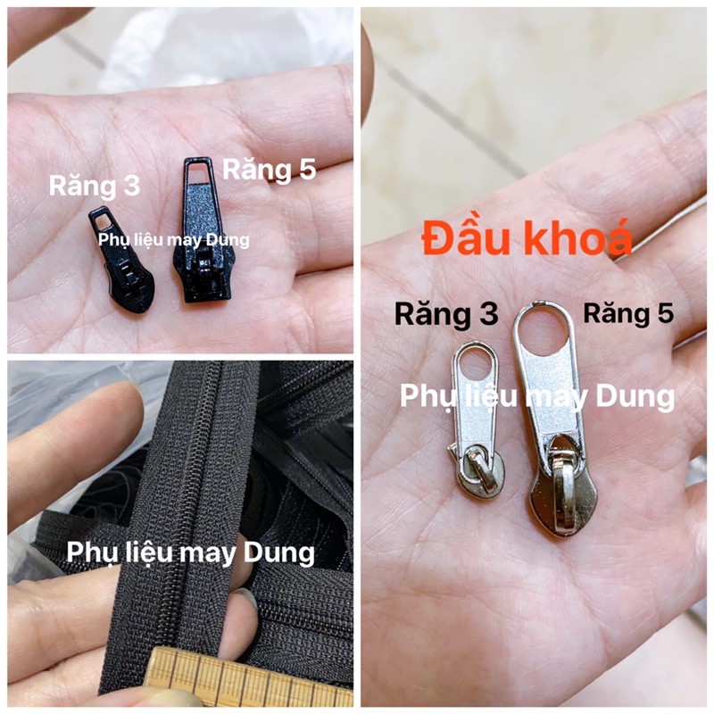 đầu khoá/ củ khoá gắn dây kéo răng cước