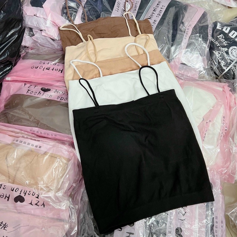Áo bra áo 2 dây dáng dài  LYMIA chất cotton thun tăm dáng ôm body 1808
