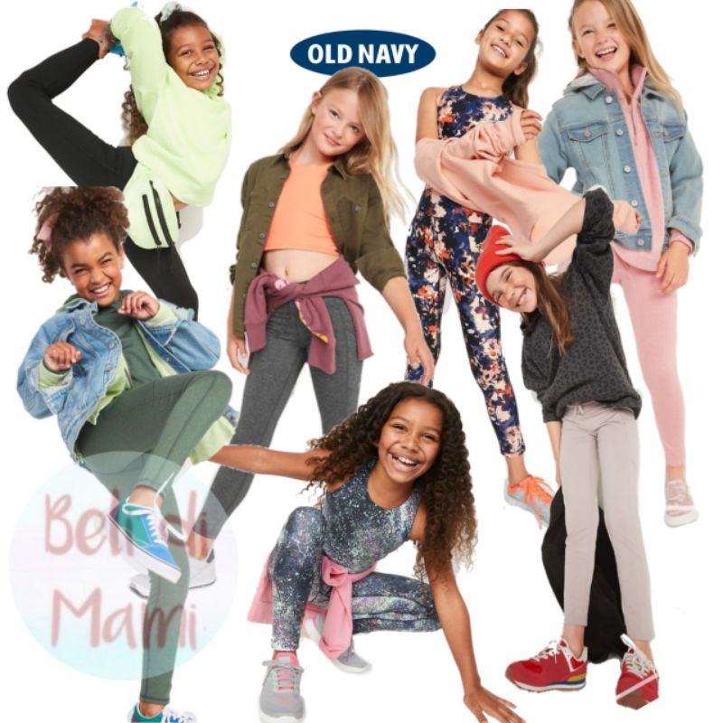 Quần Legging Thể Thao Lưng Cao Cho Các Cô Gái Tuổi Teen Kích Thước 6, 8, 14, 18 năm. Hải quân cũ