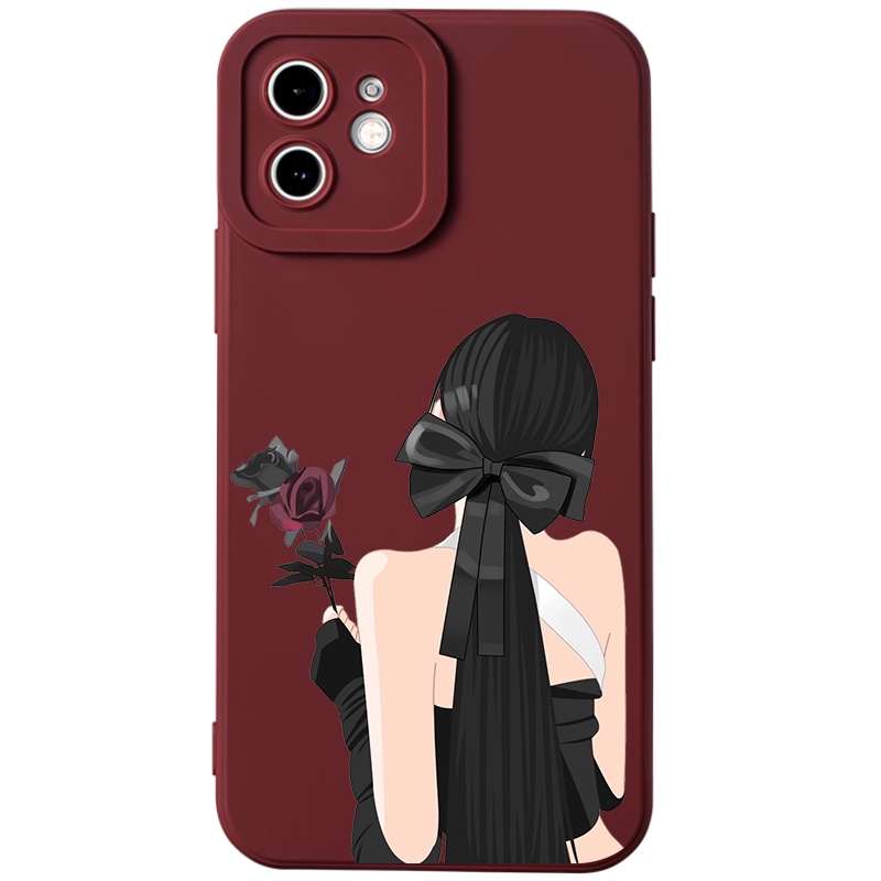 Ốp lưng JURSUE mềm viền vuông hoạt hình dễ thương đẹp Cho iPhone 14 13 12 11 Pro Max SE 2020 X XR XS 8 7 ip 6S 6 Plus Y2172