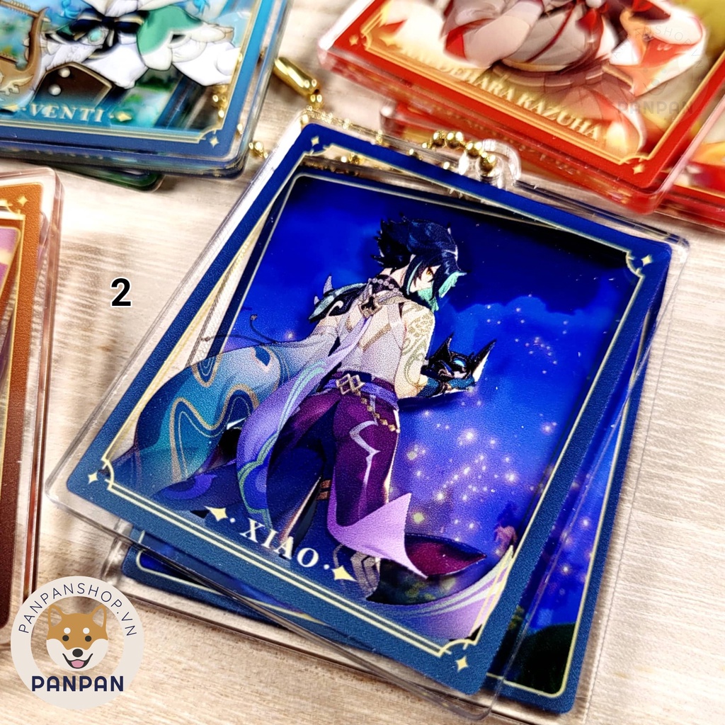 Móc khóa Anime Genshin Impact 2 lớp (6cm) DELUXE