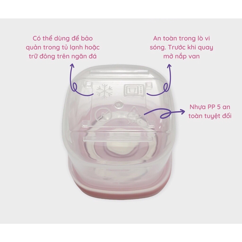 Hộp Trữ Đông Cao Cấp, Hộp Trữ Đồ Ăn Dặm Cho Bé 120ml Misuta, Dùng Được Trong Lò Vi Sóng, Đặt Lịch Ngày Trữ Đông Babibu