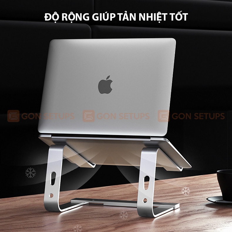 Giá đỡ laptop, Giá kê MacBook hợp kim nhôm khung cố định giúp tản nhiệt tốt, chống mỏi cổ