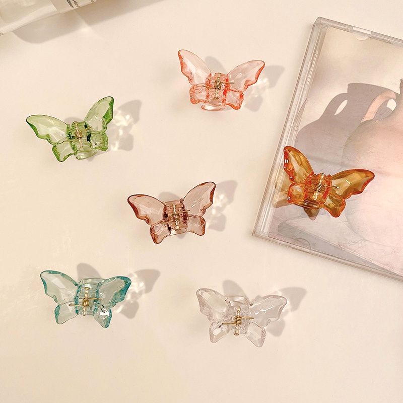 Kẹp Tóc Hình Bướm Bằng Acrylic Trong Suốt Phong Cách Hàn Quốc