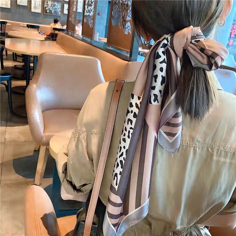 Khăn choàng cổ hình vuông 70cm chất lụa hợp thời trang cho nữ